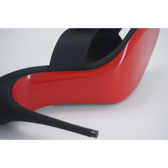 Christian Louboutin Matricia 100 Black Satin Mule Size 40 10 New $995 - Picture 3 of 11